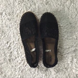 Mossimo Supply Co. Shoes - Black Lace Espadrilles Barely Worn!!! Mossimo Supply Co. Shoes - Black Lace Espadrilles Barely Worn!!!